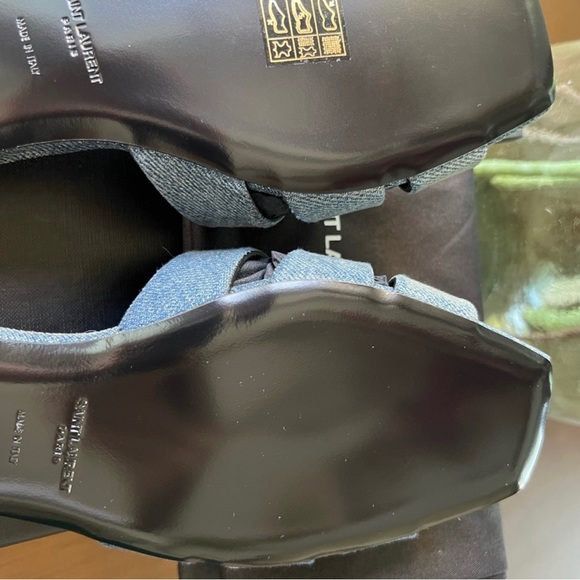 ❌❌SOLD! NIB Saint Laurent Tribute Nu Pieds Denim Slides - Picture 6 of 7